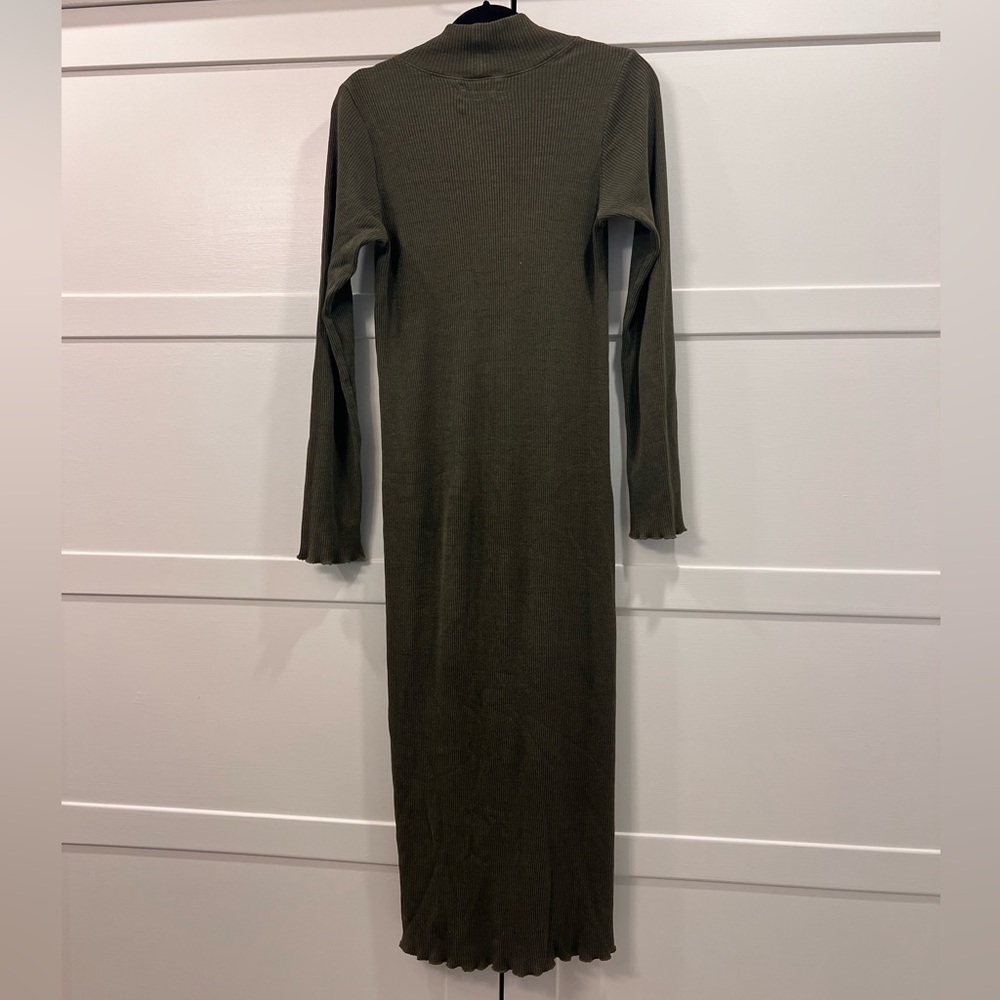 Back Beat Co. Olive Green Ribbed Dress - Picture 2 of 6
